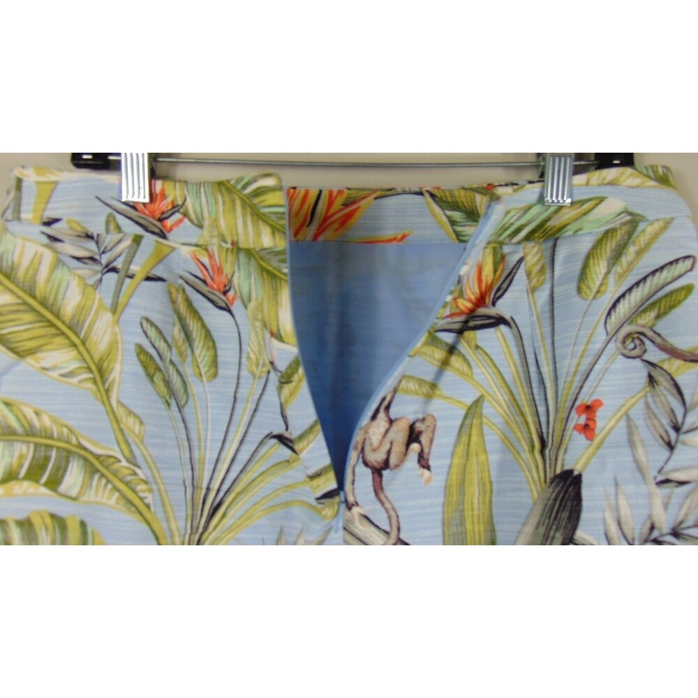 Nwt Ann Taylor Tropical Safari Pencil Skirt 12 Blue Lined Monkey Giraffe Jungle - Picture 7 of 11